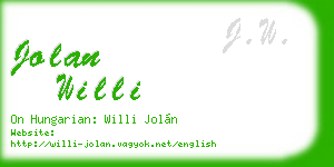 jolan willi business card